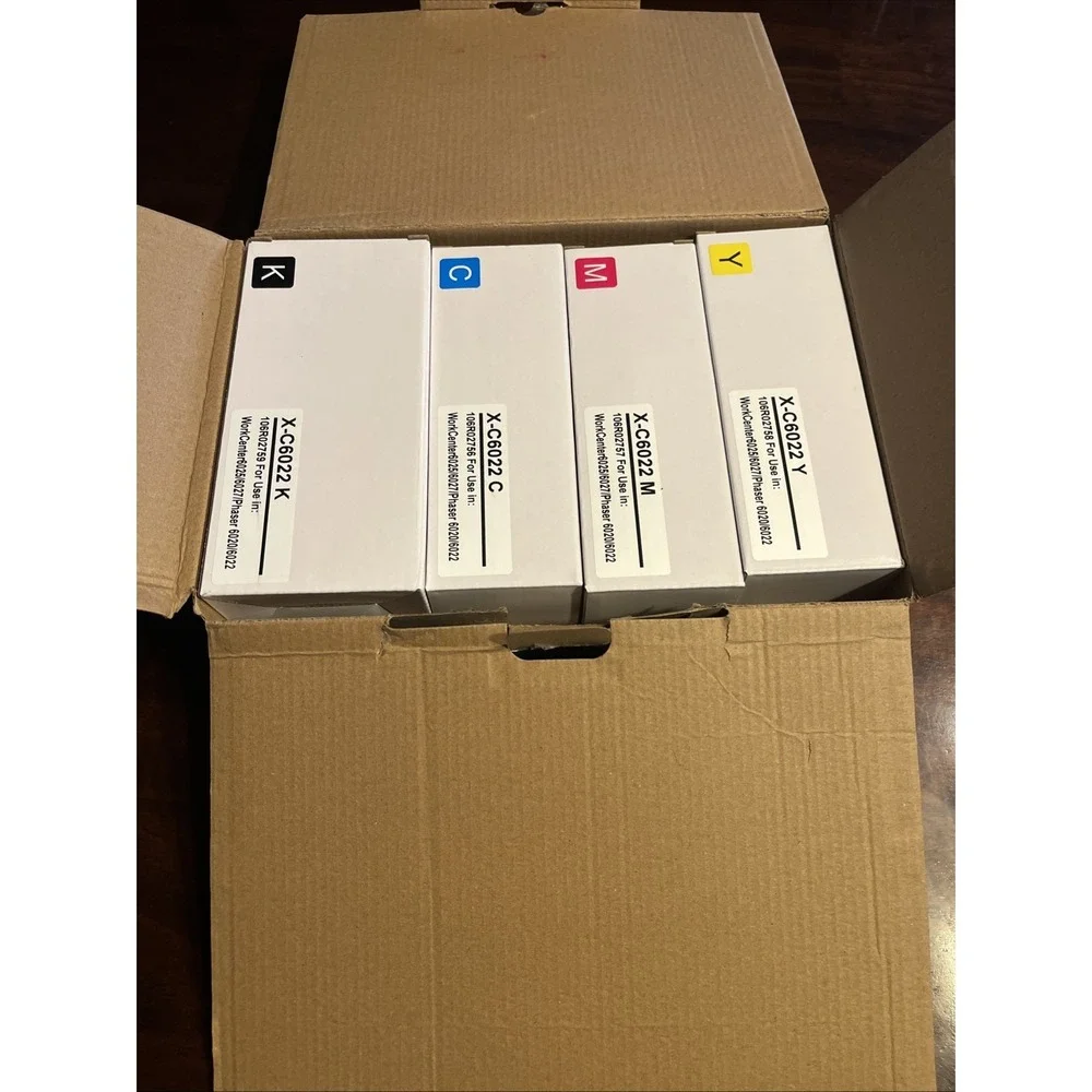 JCTONER 6022/6027 Toner 4-Pack (Black & Cyan NEW, Magenta & Yellow USED) *READ*